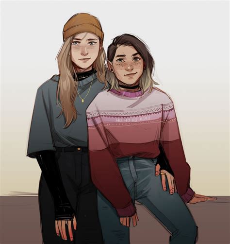 cute lesbian couple drawing